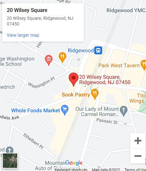 Ridgewood NJ anti-aging clinic map pic