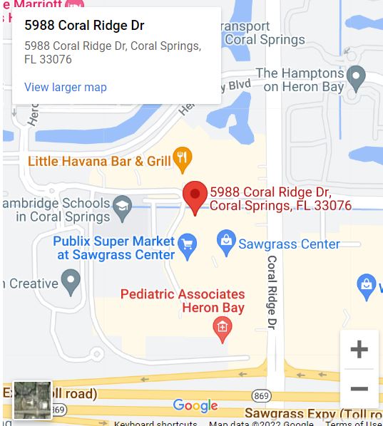 Parkland Anti Aging clinic map pic